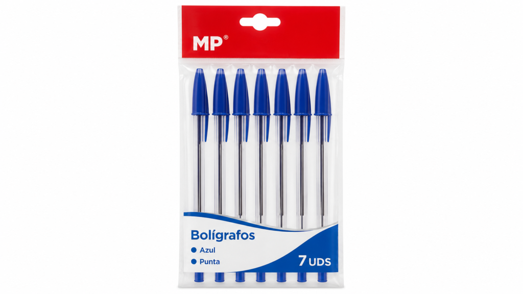 MP Bolígrafos Azul Punta 7 Uds