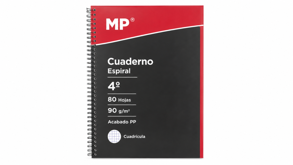MP Cuaderno Espiral 4º 80 Hojas 90 Acabado PP Cuadricula