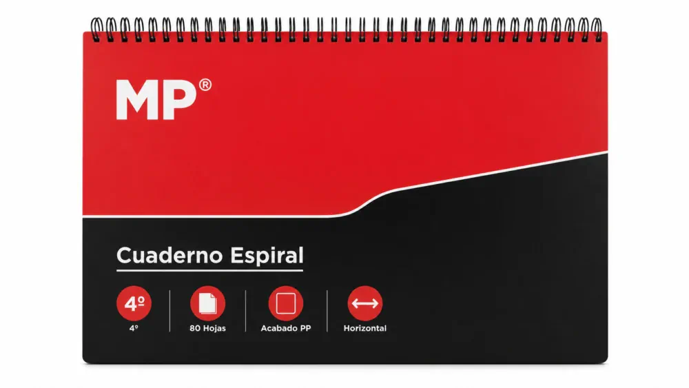 MP Cuaderno Espiral 4º 80 Hojas Acabado PP Horizontal