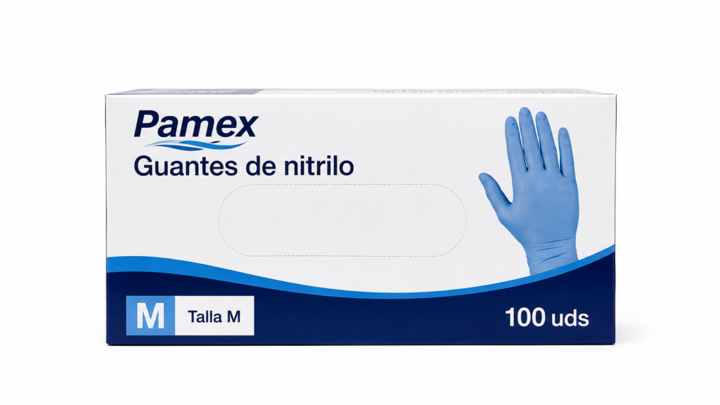 Pamex Guantes Nitrilo Talla M 100uds