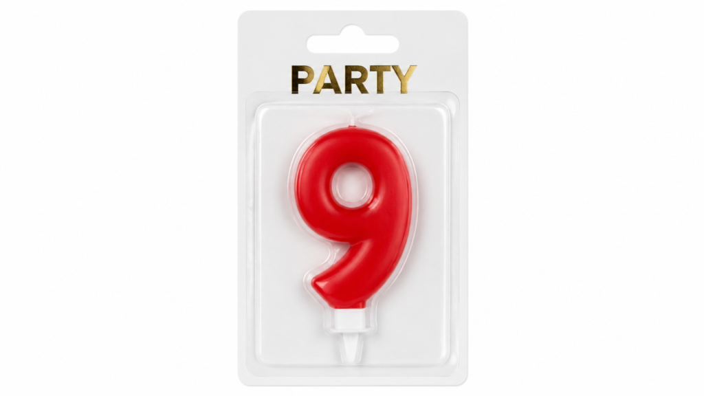Party Products Vela Color Rojo Nº 9