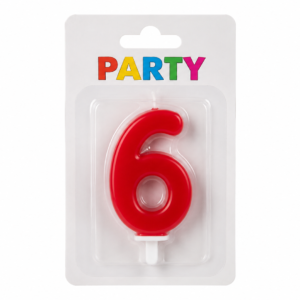 Party Vela Rojo Nº 6