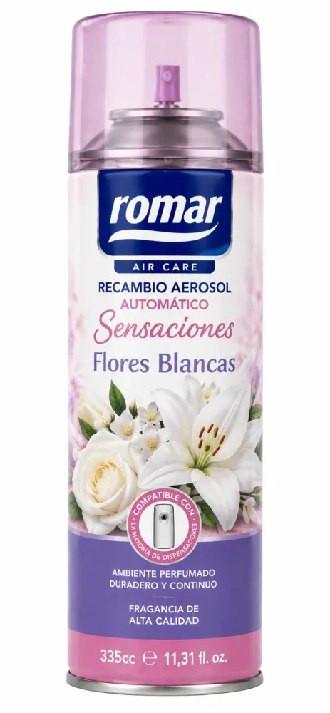 Romar Recambio Aerosol Flores Blancas 335cc Spray