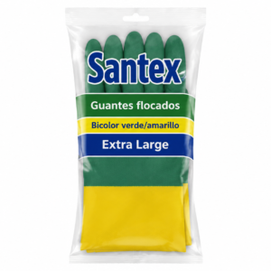 Santex Guantes Flocado Bicolor Verd./Amar. Extra Large