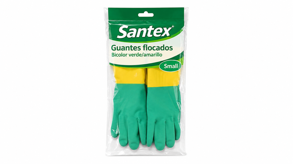 Santex Guantes Flocado Bicolor Verd./Amar. Small