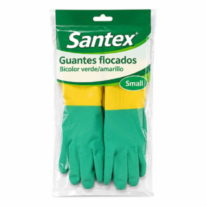 Santex Guantes Flocado Bicolor Verd./Amar. Small