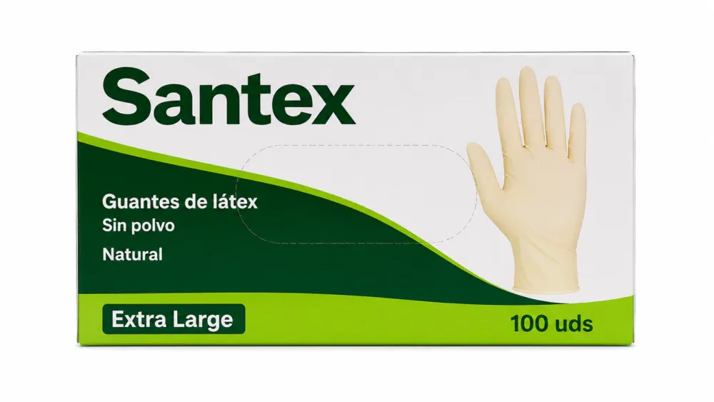 Santex Guantes Latex sin Polvo Natural Extra Large 100uds