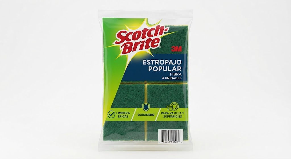 Scotch Brite Estropajo Popular Fibra 4 Ud