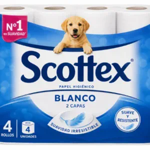 Scottex Papel Higienico Blanco 2 Capas 4 uds
