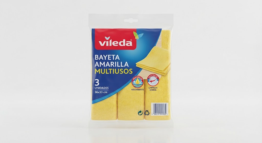 Vileda Bayeta Amarilla Multiusos 36x33cm 33cm / 3uds