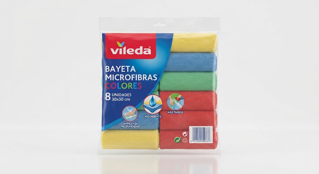 Vileda Bayeta Microfibras Colores 30x30cm 30cm / 8ud