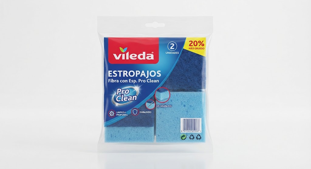 Vileda Estropajos Fibra con Esp.pro Clean 2ud / 1ud